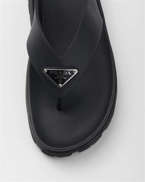 prada rubber thong sandals|Black Rubber Thong Sandals .